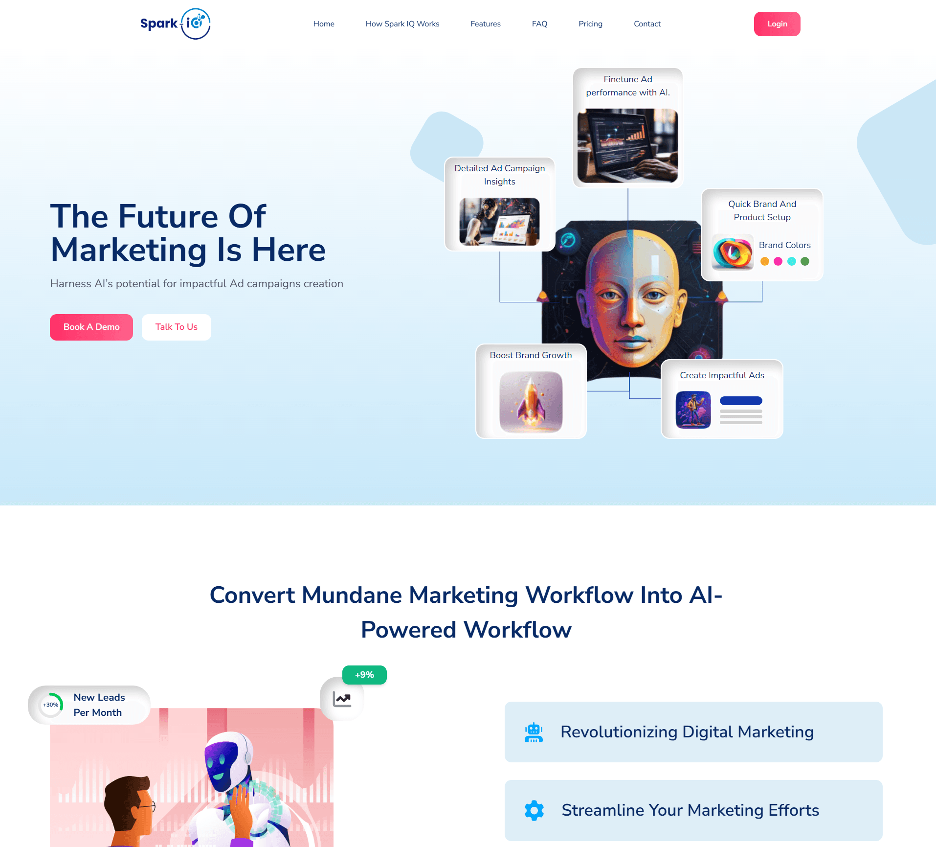 Preview of the Sparkiq marketing website