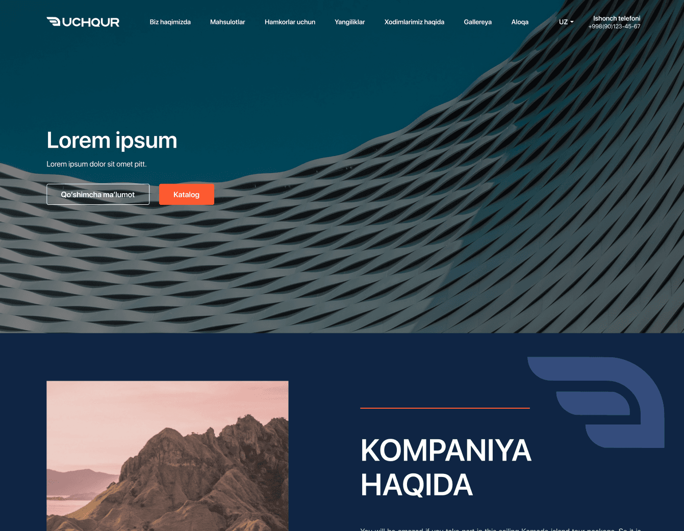 Preview of the Uchqur distribution website