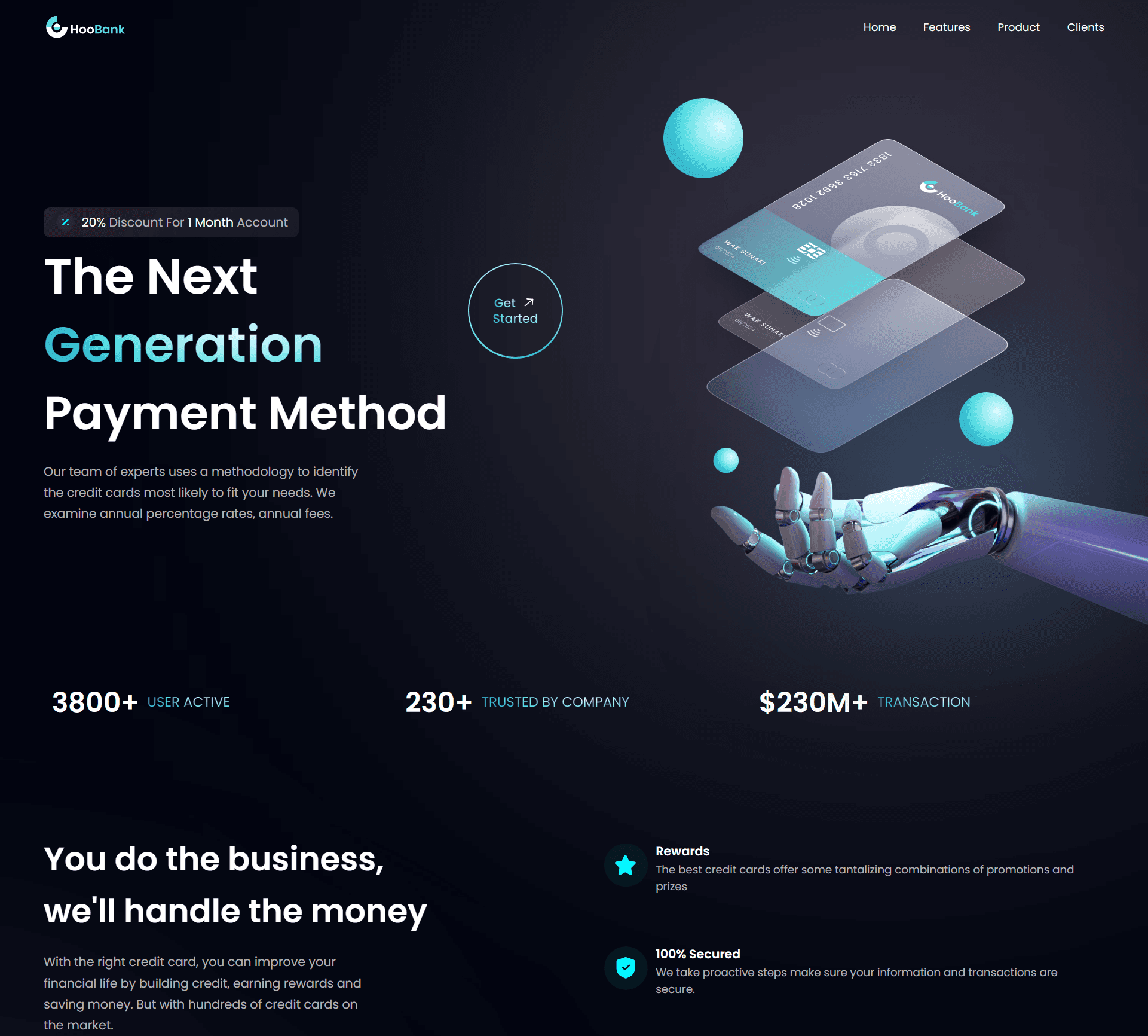 Preview of the Modern Bank website