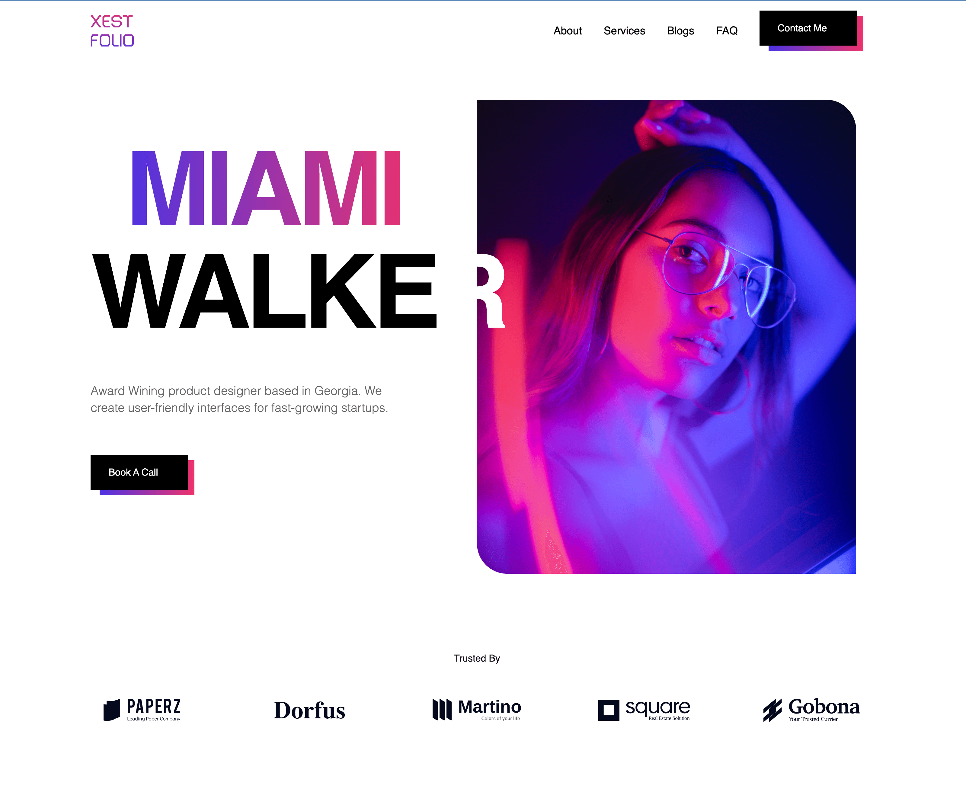 Preview of the Simplex portfolio website