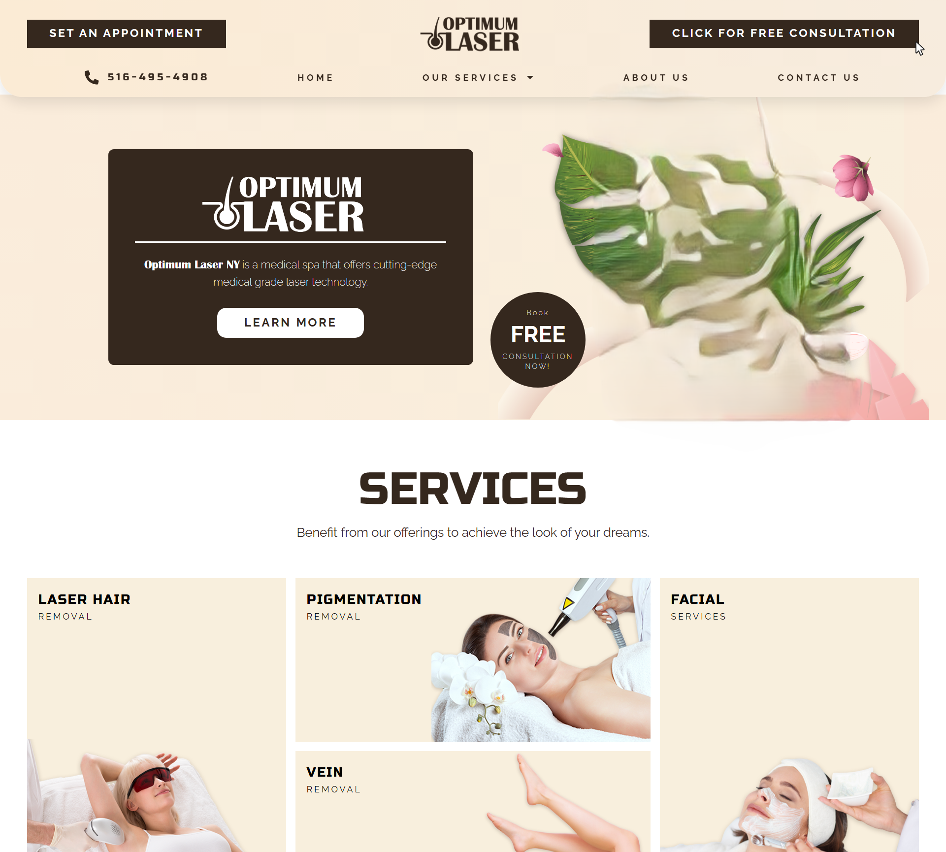 Optimum - Laser Hair Removal Website