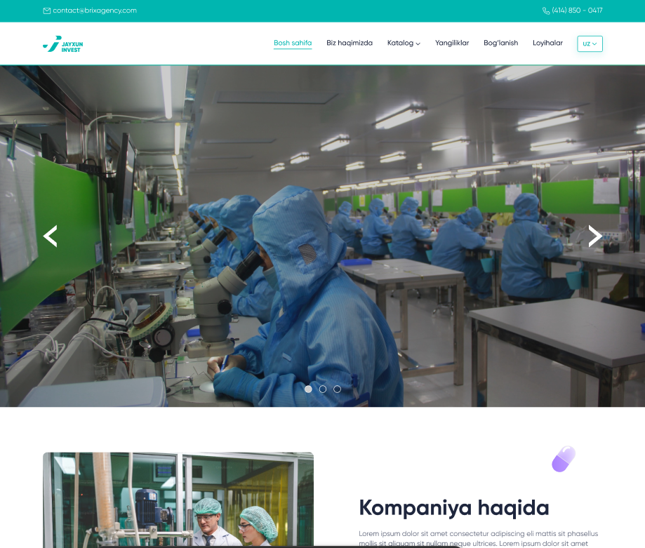 Jayxun Invest - Pharmaceutical Company Website